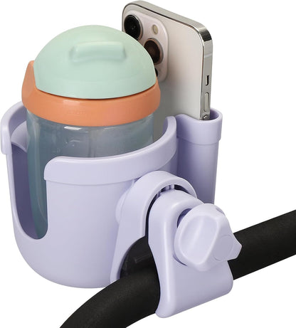 Accmor Stroller Cup Holder with Phone Holder, Bike Cup Holder, Universal Cup Holder for Uppababy Nuna Doona Strollers, 2-in-1 Cup Holder for Walker, Wheelchair, Scooter - Colors B