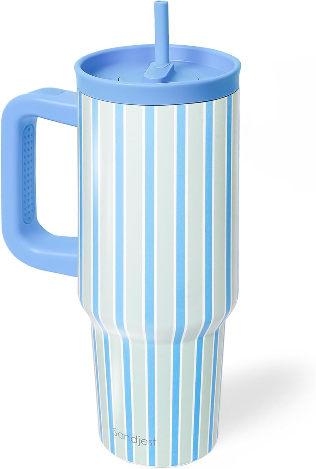 SANDJEST Pickleball Stainless Steel Locking Lid Silicone Straw Tumbler with Handle 40oz, Insulated Stainless Steel Travel Cup for Women Girls Friends Players, Gift Idea for Birthday Christmas