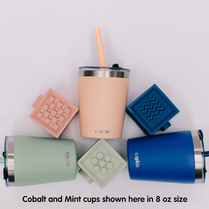 CUPKIN Stainless Steel Insulated Tumbler with Lid and Straw, 20 oz Stainless Steel Cups, Set of 2 Travel Coffee Mug for Adults, Iced Coffee Cup with Lid, Tumbler for Travel (Coral + Yellow)