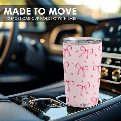 SANDJEST Pickleball Tumbler 20oz, Stainless Steel Travel Cup with Lid, Insulated Coffee Mug, Pickleballs Gifts for Women Girls Friends Sisters Players on Birthday Christmas