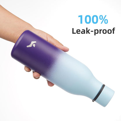 Konokyo Insulated Water Bottle with Strap,18 oz Double Wall Stainless Steel Vacuum Bottles Metal Water Flask,Macaron Green - Colors B