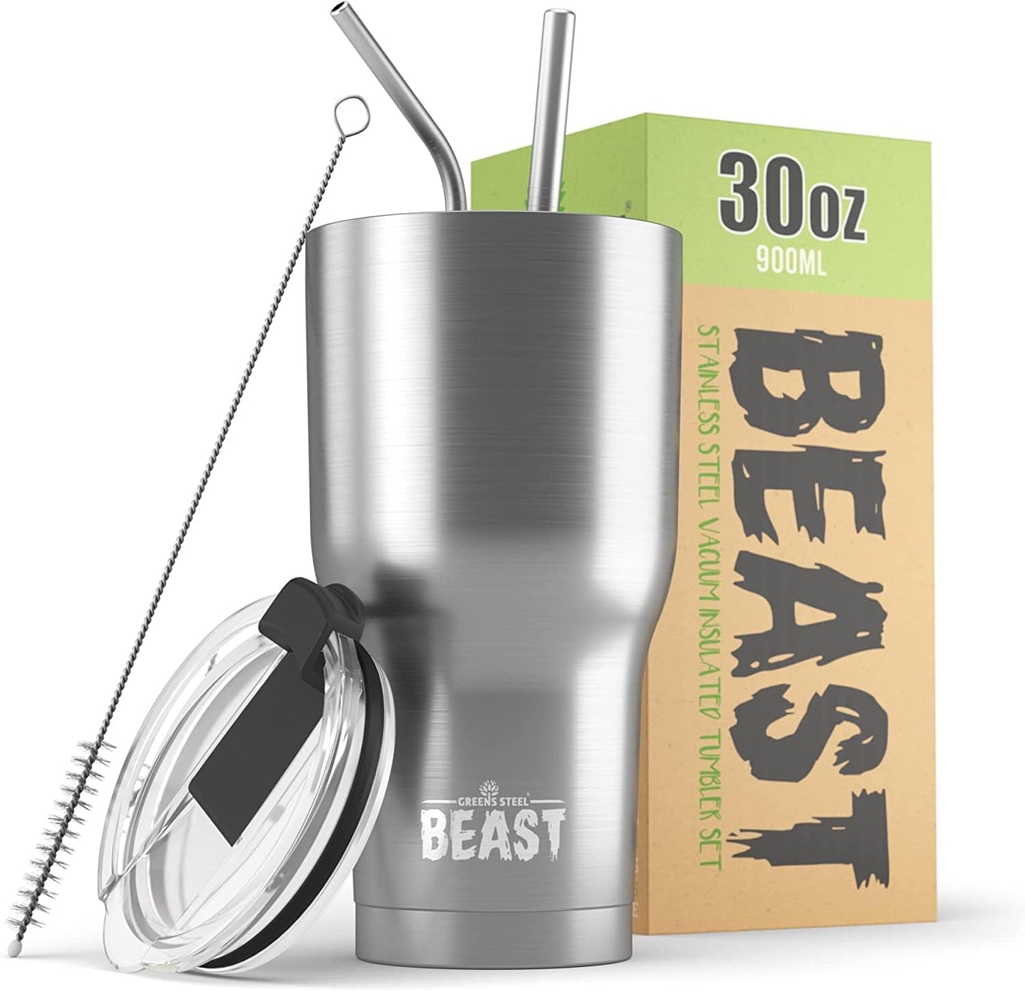 Beast 10 oz Tumbler Stainless Steel Vacuum Insulated Coffee Ice Cup Double Wall Travel Flask (Arctic White)