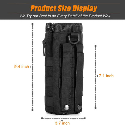 Upgraded Sports Water Bottles Pouch Bag, Tactical Drawstring Molle Water Bottle Holder Tactical Pouches, Travel Mesh Water Bottle Bag Tactical Hydration Carrier