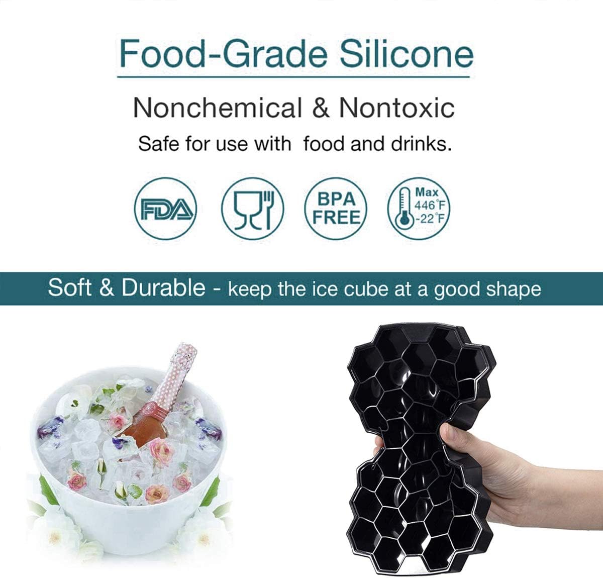Mini Ice Cube Trays for Freezer 1 Pack — 160 Small Crushed Ice Cube Molds, BPA Free Food Grade Silicone, Easy Release Stackable Trays for Iced Coffee, Whiskey, Cocktail & Drinks
