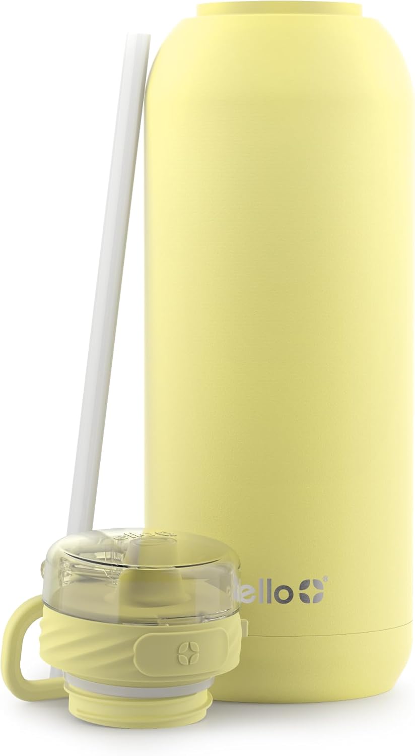Ello Cooper 22oz Stainless Steel Water Bottle with Straw and Carry Handle, Double Walled and Vacuum Insulated Metal, Leak Proof Locking Lid with Soft Silicone Spout, Reusable, BPA Free, Lilac