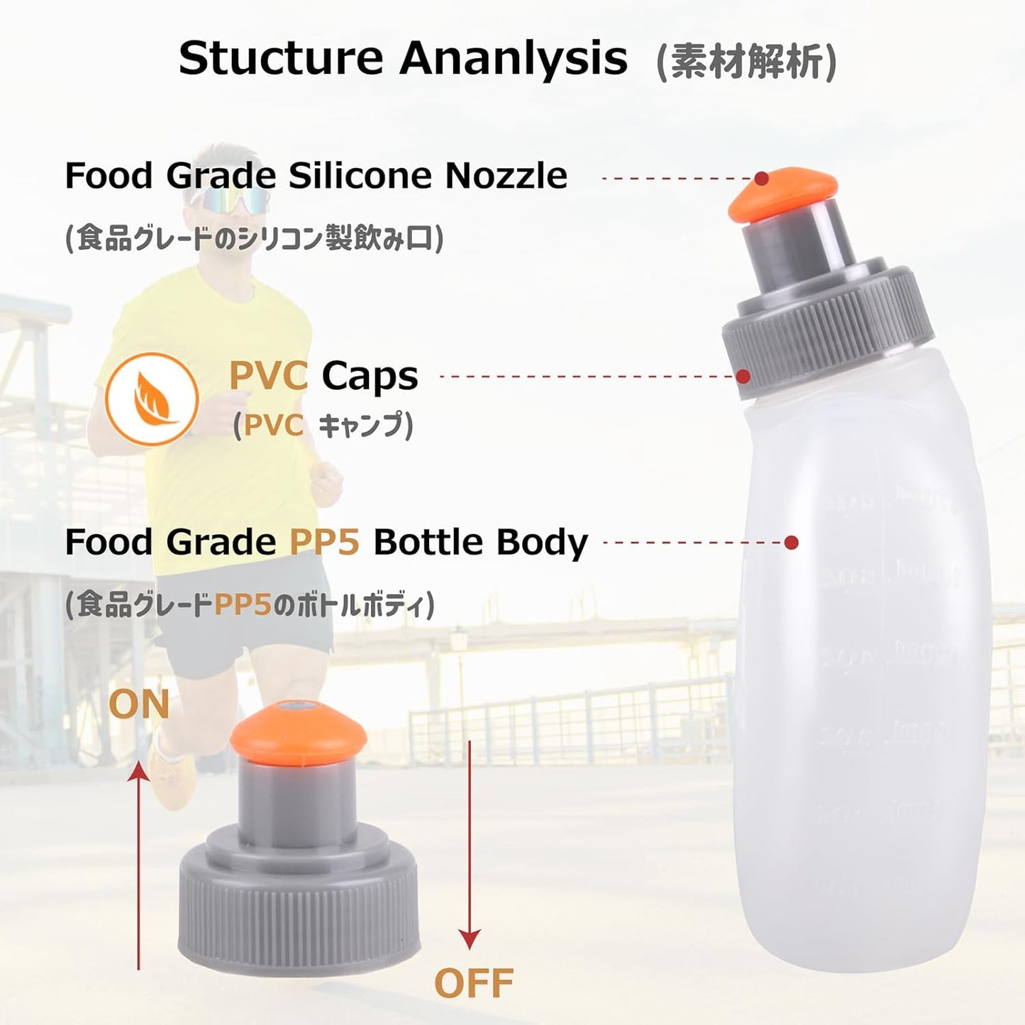 Azarxis Running Water Bottles Flask BPA Free Leakproof Hydration Vest Packs Waist Belt Replacement for Triathlon Marathon Hiking Cycling Climbing Runner