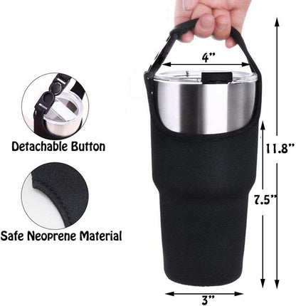 4PCS Tumbler 30oz Carrier Holder Pouch with Shoulder Strap, Fit for YETI, Rtic, Atlin, Ozark Trail, Rambler, Neoprene Sleeve with Carrying Handle