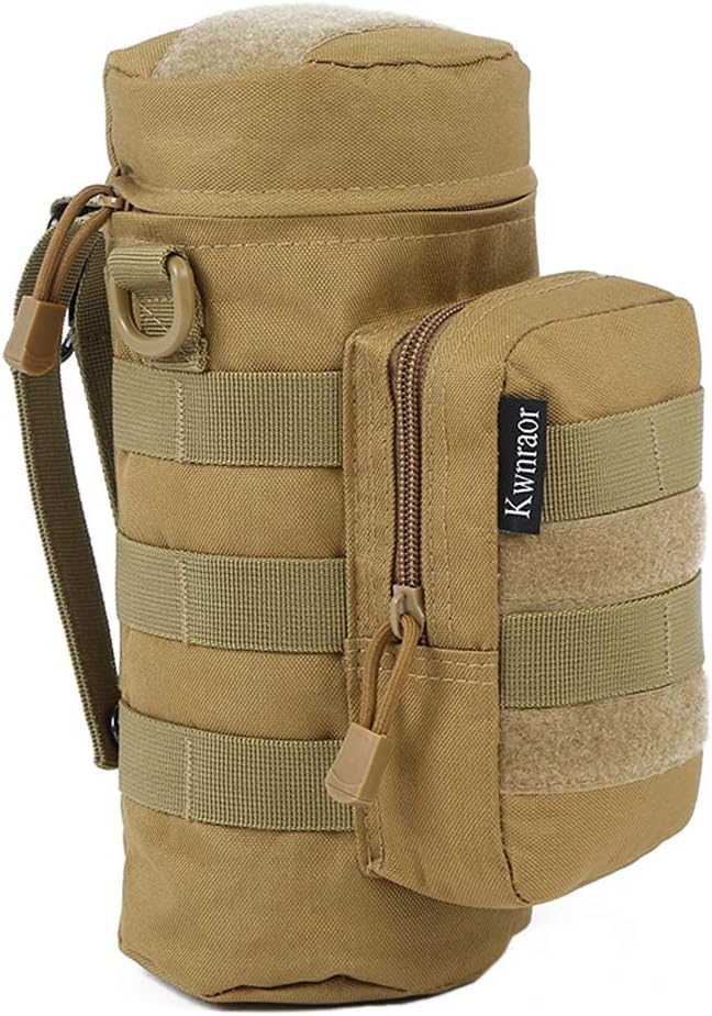 Molle Water Bottle Holder, Tactical Water Bottle Pouches for Backpack with D-Ring Hook