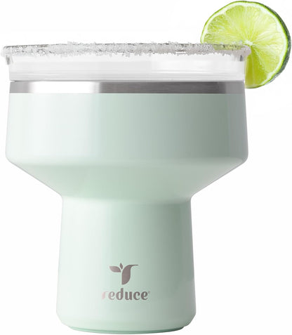 REDUCE Saltini 16 oz Cocktail Tumbler - Insulated Margarita Tumbler with Lid - Keeps Drinks Cold for 10 Hours - 360 Sippable Martini Glass Alternative - Shatterproof, Perfect for Parties - Cloud Blue