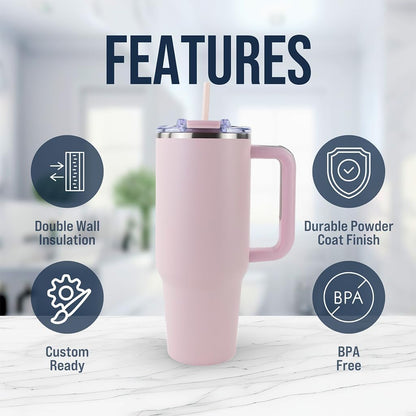 Hogg Big Swig 40 oz Tumbler with Handle and Straw - Red, 40oz Insulated Stainless Steel, Water Tumbler with Straw, Water Cup with Handle, Versatile Leak Proof Lid