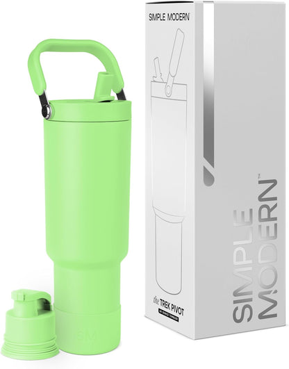 Simple Modern Trek Pivot | 40oz Flip Straw Tumbler with Handle | Water Bottle & Boot | Interchangeable Straw & Chug Lids | Insulated Stainless Steel Jug | Gym Sports Outdoors | Forest - Colors A