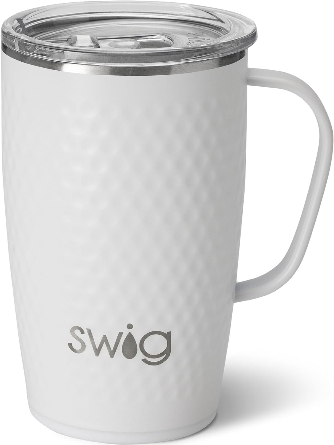 Swig Life 18oz Travel Mug, Insulated Tumbler with Handle and Lid, Cup Holder Friendly, Dishwasher Safe, Stainless Steel, Travel Coffee Cup (Honey Meadow)