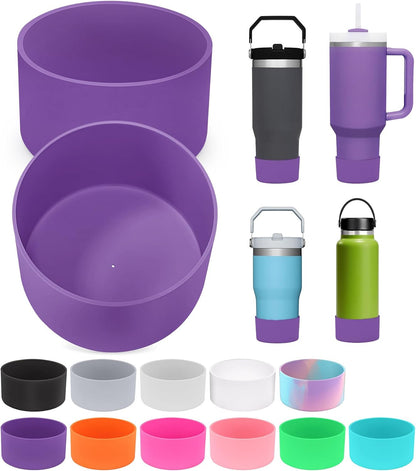 PICcircuit 2PCS for Stanley Boot, Silicone Bottom for Quencher Adventure 40oz 30oz IceFlow 20oz 30oz Bottle&for Hydroflask Tumbler 12-24oz for Stanley Cup Accessories Avoid Scratches&Noise
