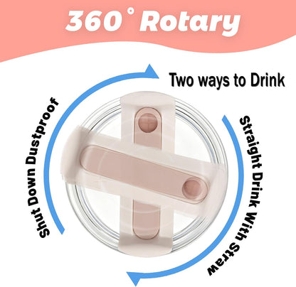 40 OZ Tumbler Lid Replacement Compatible for Stanley Quencher H2.0, 1 Pack BPA Free Clear Lid Replacement for Stanley Cup Accessories(Clear-White)