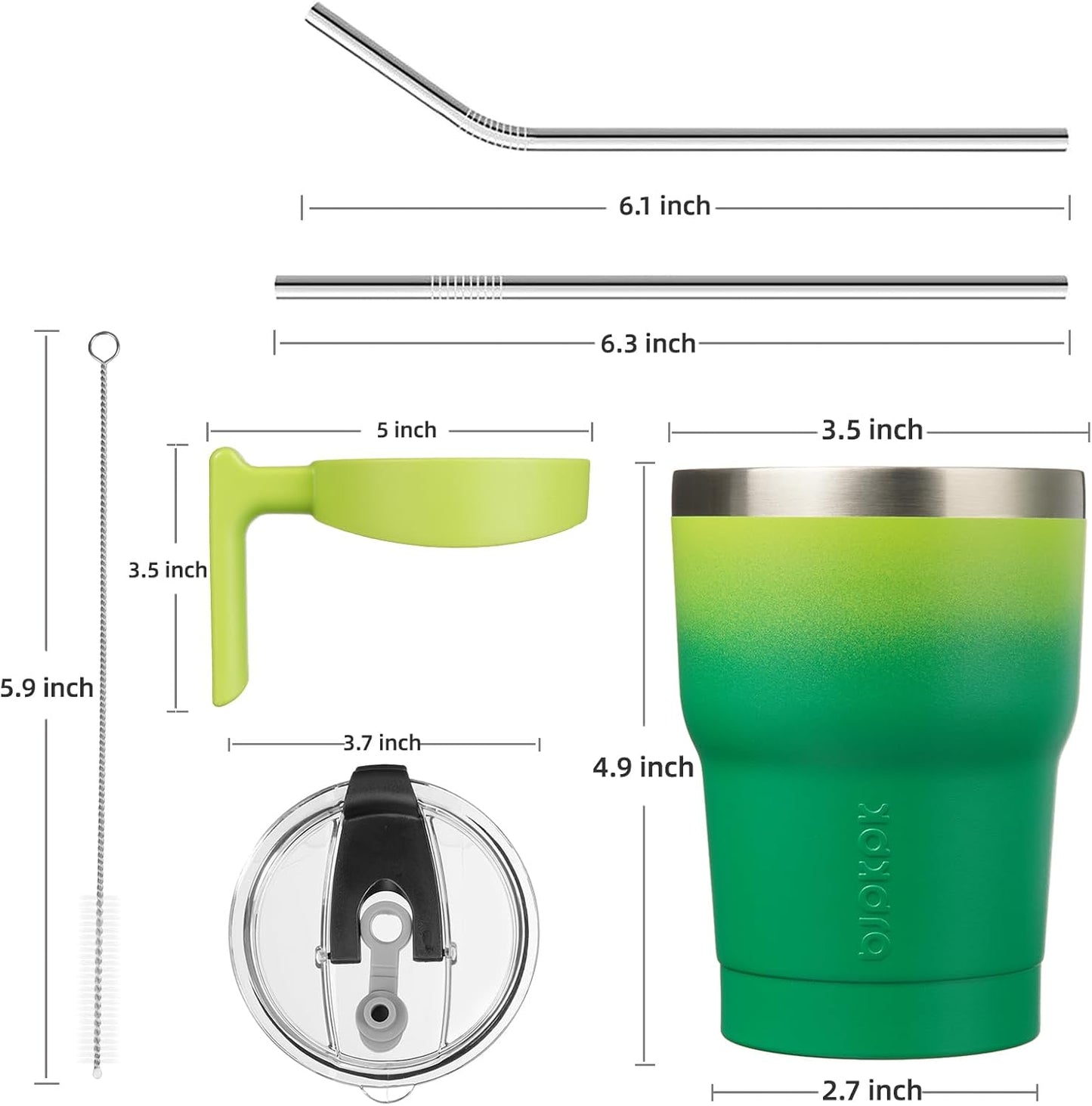 BJPKPK Tumbler With Handle And Straw Lid 40 oz Stainless Steel Insulated Coffee Tumbler Cups For Home, Office or Car,Turquoise