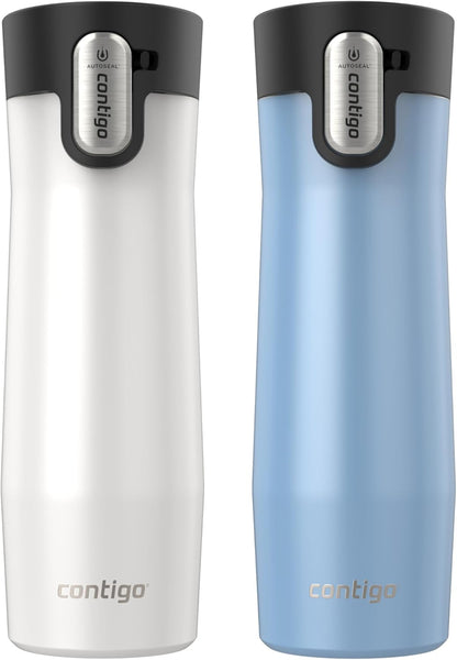 Contigo AUTOSEAL West Loop Vacuum-Insulated Stainless Steel Travel Mug with Easy-Clean Lid 12 oz Blueberry