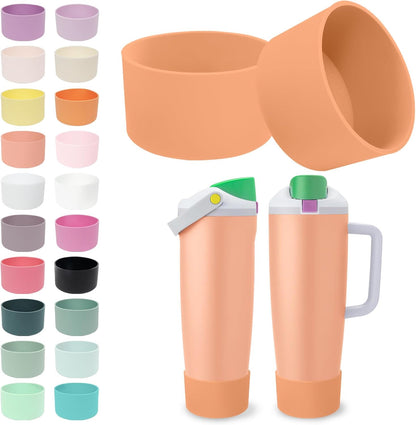 2PCS Silicone Boots for Owala 30oz & 40oz FreeSip Sway Bottles & Tumblers – Non-Slip, Scratch-Resistant, Stability Enhancer for Owala Accessories (Eucalyptus Green) - Colors A