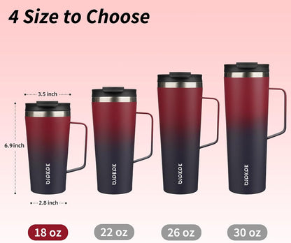 BJPKPK Insulated Tumbler with Handle, 18oz Insulated Tumblers with Lid and Straw, Stainless Steel Metal Water Bottles, Coffee Travel Mugs, Cups, Marshmallow