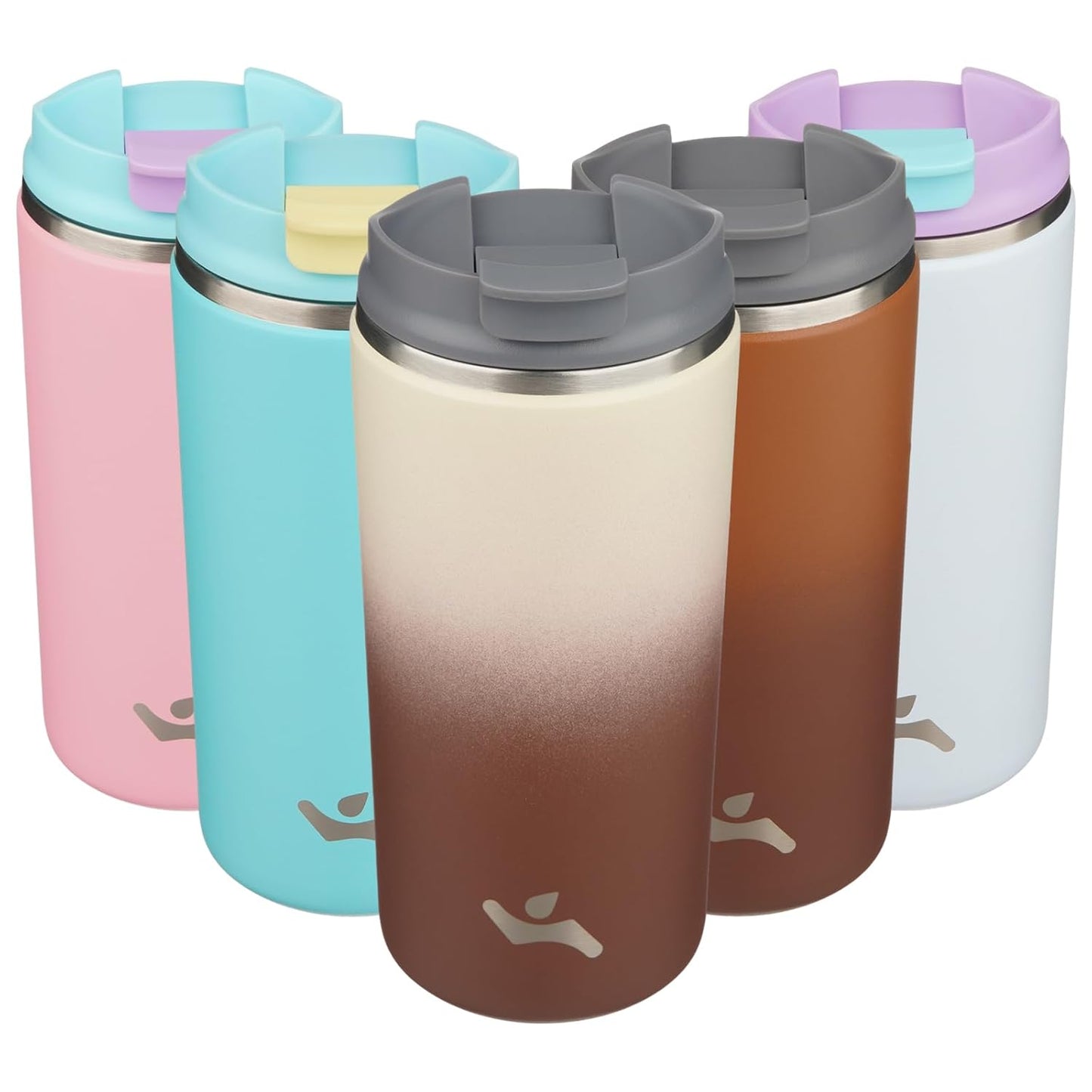 Konokyo Tumbler with Lid, 16 oz Travel Coffee Mug Double Wall Vacuum Stainless Steel Thermal Metal Cup Insulated Water Bottle,Navy Blue