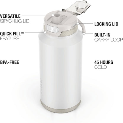 ZULU Powerfill Pro 32oz Stainless Steel Water Bottle with Quick Fill Lid, Triple Walled Vacuum Insulated Metal, Leak Proof Locking Lid, Sip and Chug, Reusable BPA Free, High Tide