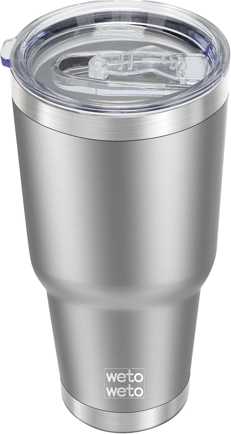 WETOWETO 30oz Tumbler with Lid, Stainless Steel Vacuum Insulated Water Coffee Tumbler, Double Wall Powder Coated Travel Mug Thermal Cup for Home Outdoor (Navy Blue, 1 Pack)