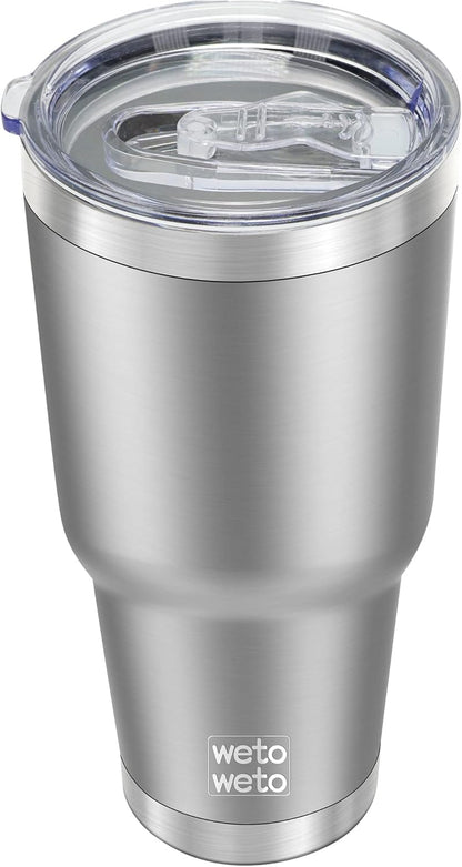 WETOWETO 30oz Tumbler with Lid, Stainless Steel Vacuum Insulated Water Coffee Tumbler, Double Wall Powder Coated Travel Mug Thermal Cup for Home Outdoor (Navy Blue, 1 Pack)