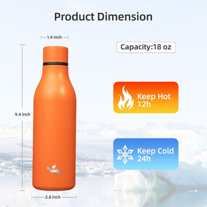 Konokyo Insulated Water Bottle with Strap,18 oz Double Wall Stainless Steel Vacuum Bottles Metal Water Flask,Macaron Green - Colors A