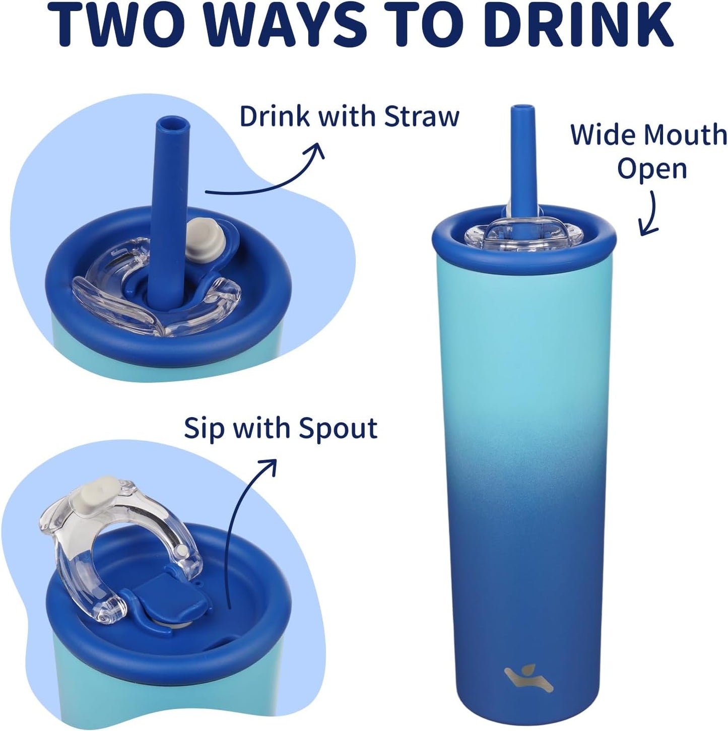 Konokyo 25oz Insulated Tumbler with Lid and Straw, Reusable Iced Coffee Cup with Lid, Travel Coffee Mug, BPA-Free, Leak-Proof and Durable, Oasis