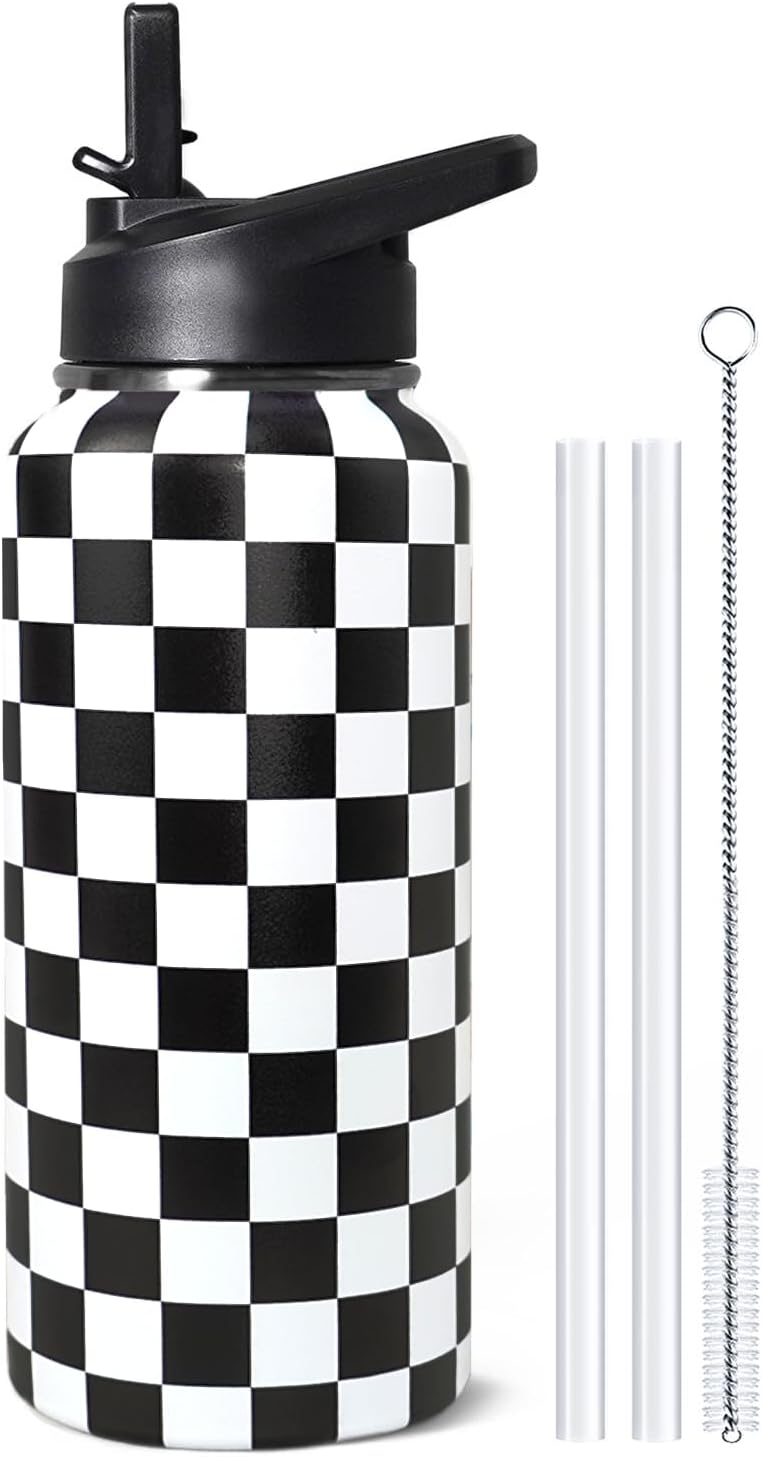 32 oz Pickleball Insulated Water Bottle with Straw - Pickleball Gym Hiking Sports Coffee Mug | Perfect Pickleball Gifts for Women, Pickleball Decor Accessories