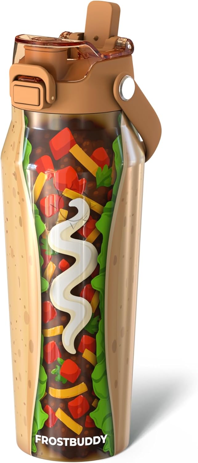 Frost Buddy 24oz Insulated Water Bottle with Straw & Chug Lid | Leak-Proof Stainless Steel | 24-Hours Cold | Sweat-Proof, Cup Holder Friendly | Ideal for Gym, Travel, Sports & Everyday Hydration - Colors A