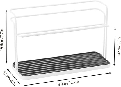 Bottle & Cup Drying Rack with Drain Tray (Stainless Steel Silver)