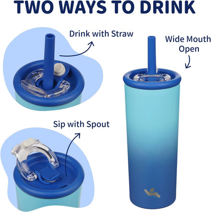 Konokyo 25oz Insulated Tumbler with Lid and Straw, Reusable Iced Coffee Cup with Lid, Travel Coffee Mug, BPA-Free, Leak-Proof and Durable, Oasis