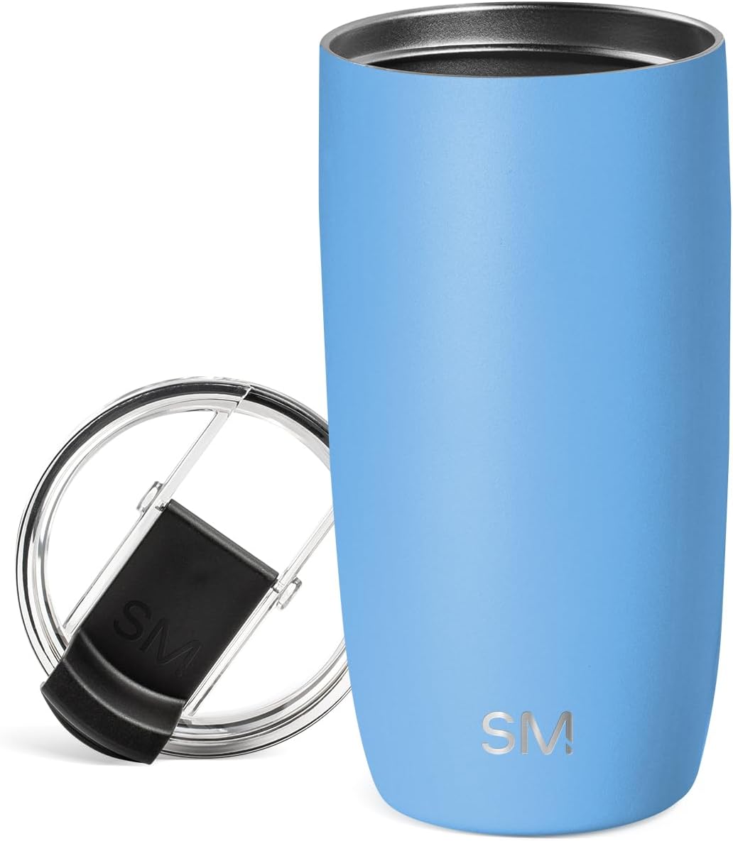 Simple Modern Voyager Tumbler with Flip Lid | Travel Coffee Mug | Insulated Stainless Steel Cold Brew Iced or Hot Coffee Cup | Gifts for Women Men Her Him | 16oz, Almond Birch
