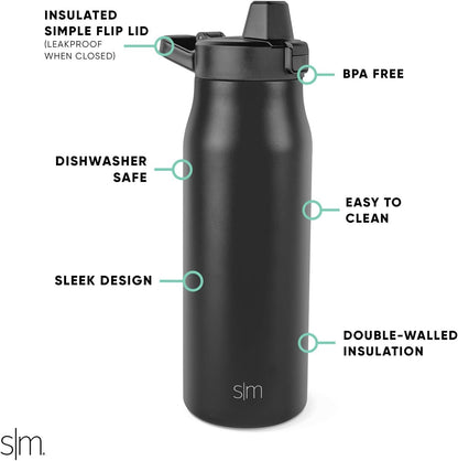 Simple Modern Filtered Water Bottle | Insulated Stainless-Steel Carbon Filter Travel Water Bottles | Reusable for Clean Drinking Water On The Go | 34oz, Sea Glass Sage