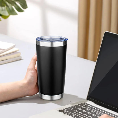 20oz Tumbler with Lid Double Wall Vacuum Insulated Travel Coffee Mug Stainless Steel Thermal Cup Powder Coated Sturdy Coffee Tumbler for Hot and Cold Beverage (Baby blue,1)