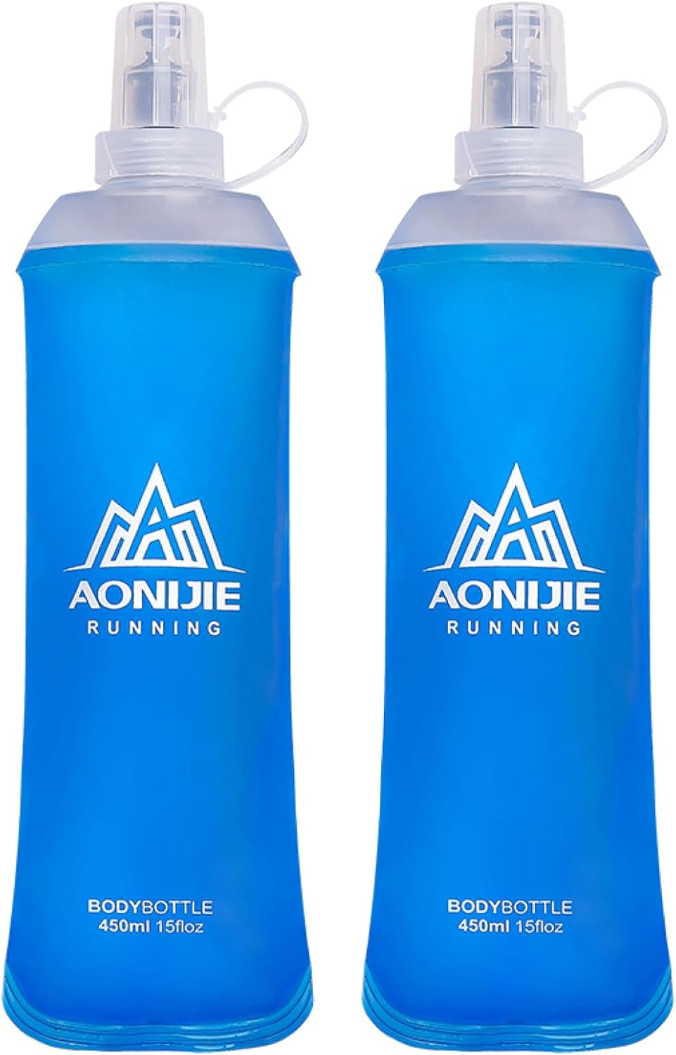 TRIWONDER Handheld Water Bottle for Running, Quick Grip Chill 17 oz Handheld Soft Water Bottle with Hand Strap Hydration Pack, BPA Sport Soft Flask (Blue)