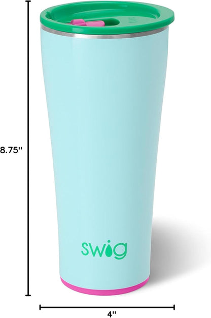 Swig Life 32oz Insulated Tumbler, Travel Coffee Tumbler with Lid, Cup Holder Friendly Travel Coffee Mug, Stainless Steel with Lid (Hayride)