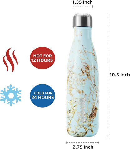 BJPKPK Insulated Water Bottle 12oz Small Stainless Steel Water Bottles Reusable Metal Thermal Keep Cold and Hot,Dreamy Purple - Colors A