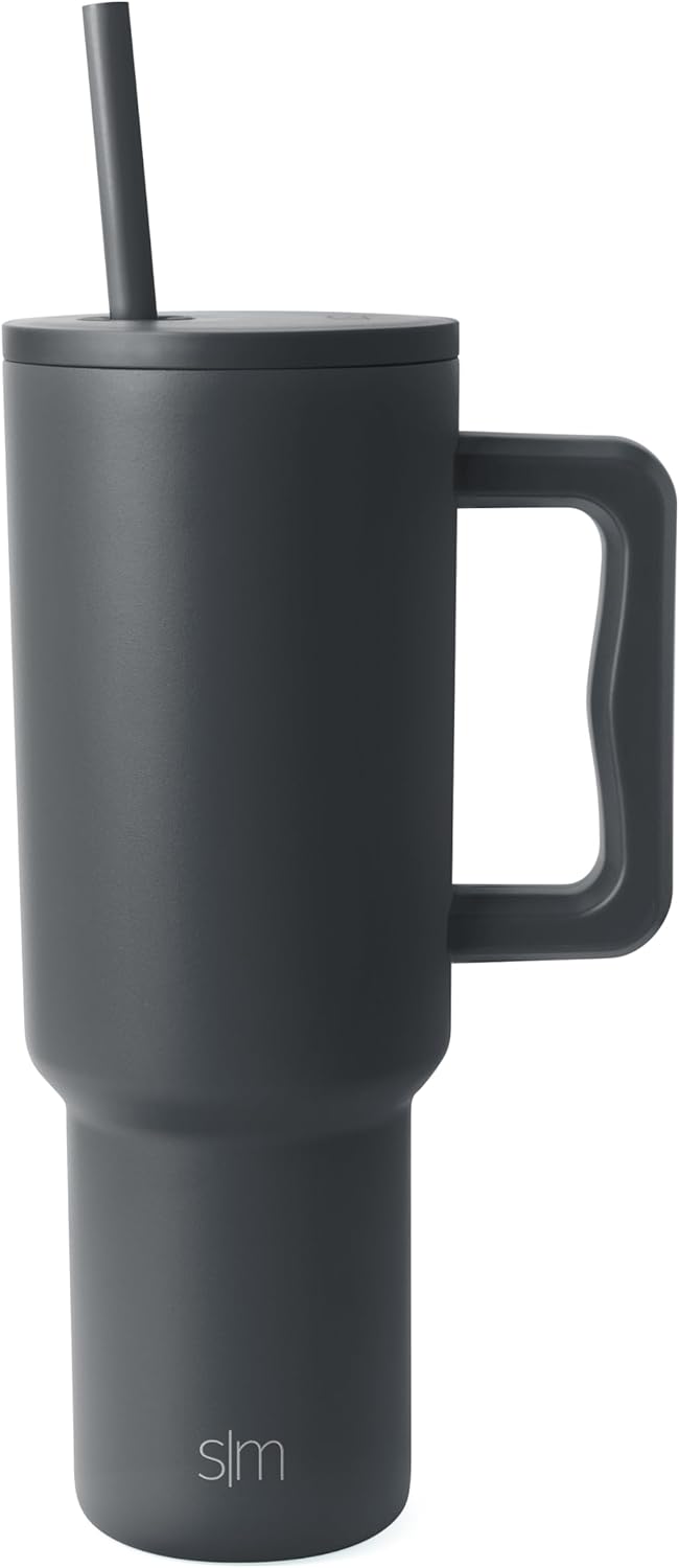 Simple Modern 40 oz Trek Tumbler with Handle and Straw Lid | Cup Holder Friendly Insulated Stainless Steel Travel Mug | Sea Glass Sage - Colors B