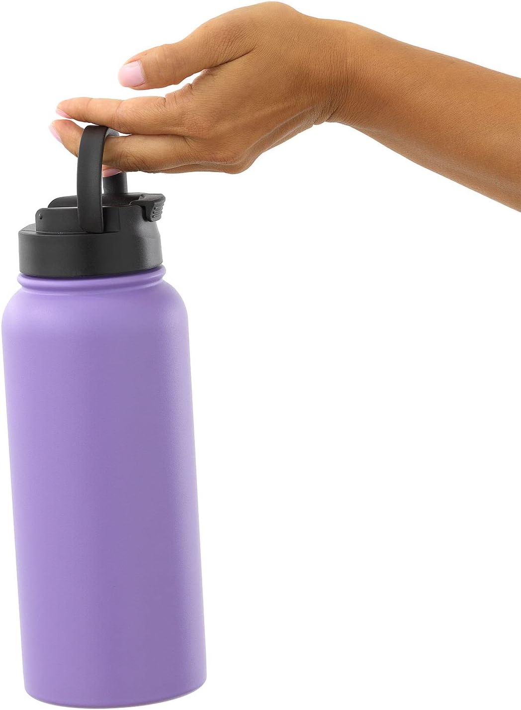 JoyJolt Triple Insulated Water Bottle with Straw Lid AND Flip Lid! 22oz Water Bottle, 12 Hour Hot/Cold Vacuum Insulated Stainless Steel Water Bottle. BPA-Free Leakproof Water Bottles - Thermos Bottle