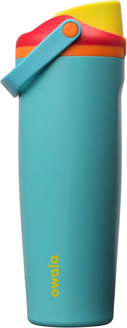 Owala FreeSip Sway Insulated Stainless Steel Water Bottle with Two-Way Spout, Built-In Straw and Bucket Handle, Made for Travel, School, and Sports, 30oz, BPA Free, Leak Proof, Daybreak