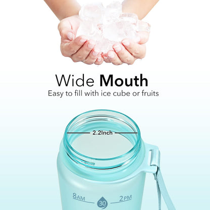Hyeta 32oz Water Bottles with Straw - Stay Motivated and Hydrated with Convenient Times to Drink Markings, Durable, Leak-proof