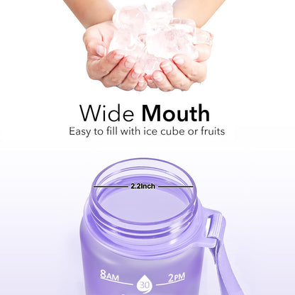 Hyeta 32oz Water Bottles with Straw - Stay Motivated and Hydrated with Convenient Times to Drink Markings, Durable, Leak-proof