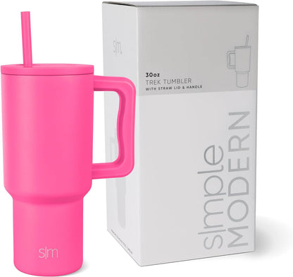 Simple Modern 40 oz Trek Tumbler with Handle and Straw Lid | Cup Holder Friendly Insulated Stainless Steel Travel Mug | Sea Glass Sage - Colors B