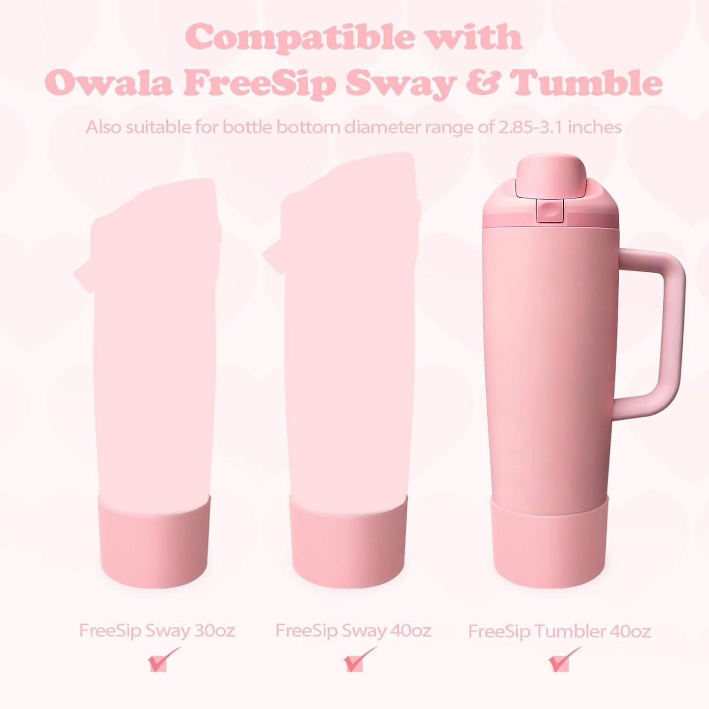 2PCS Silicone Boots for Owala 30oz & 40oz FreeSip Sway Bottles & Tumblers – Non-Slip, Scratch-Resistant, Stability Enhancer for Owala Accessories (Eucalyptus Green) - Colors B
