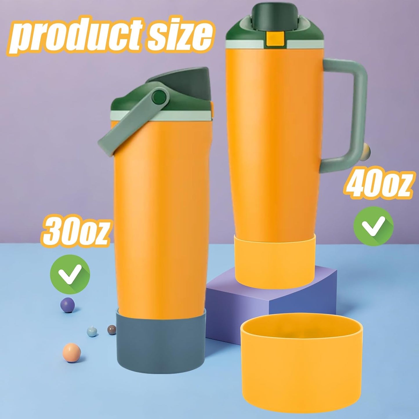 Mity rain 2PCS Protective Silicone Boots for Owala 30oz & 40oz FreeSip Sway Bottles & Tumblers - Accessories for owala, Enhances Stability & Prevents Scratches(Black Cherry)