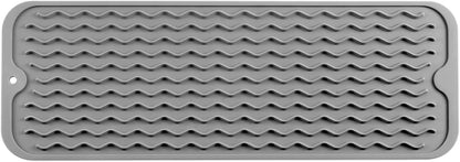 MicoYang Silicone Dish Drying Mat for Multiple Usage,Easy clean,Eco-friendly,Heat-resistant Silicone Mat for Kitchen Counter,Sink,Bar,Bottle,or Cup Green M 17 inches x 6 inches