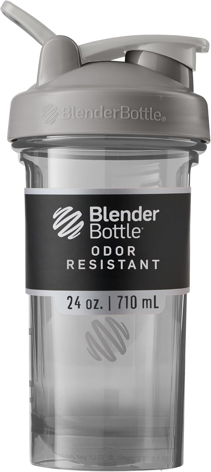 BlenderBottle Shaker Bottle Pro Series Perfect for Protein Shakes and Pre Workout, 24-Ounce, Black