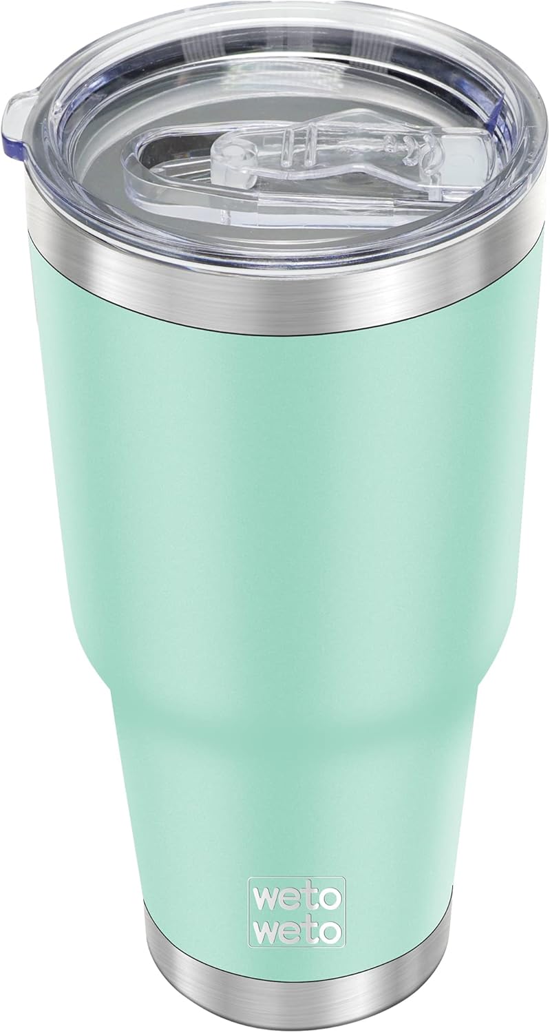 WETOWETO 30oz Tumbler with Lid, Stainless Steel Vacuum Insulated Water Coffee Tumbler, Double Wall Powder Coated Travel Mug Thermal Cup for Home Outdoor (Navy Blue, 1 Pack)