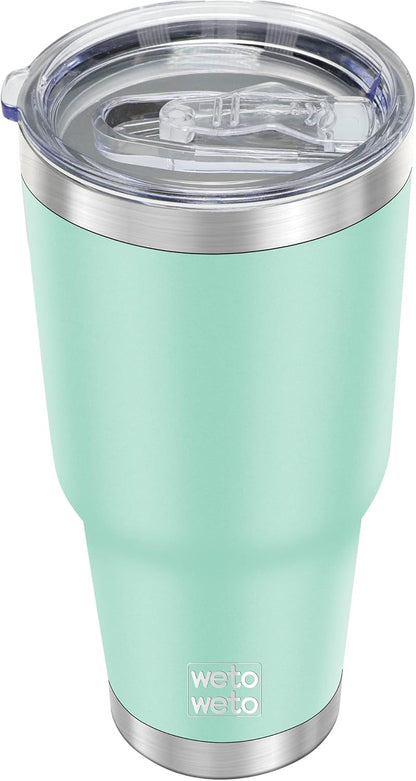 WETOWETO 30oz Tumbler with Lid, Stainless Steel Vacuum Insulated Water Coffee Tumbler, Double Wall Powder Coated Travel Mug Thermal Cup for Home Outdoor (Navy Blue, 1 Pack)